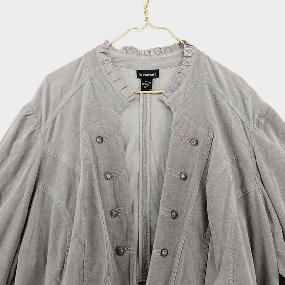 Lane Bryant Women's Gray Buttons Tops Blouse Jackets 6482 - Picture 2 of 8